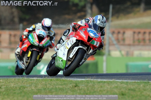 2009-09-27 Imola 1095 Acque minerali - Supersport - Warm Up - Massimo Roccoli - Honda CBR600RR